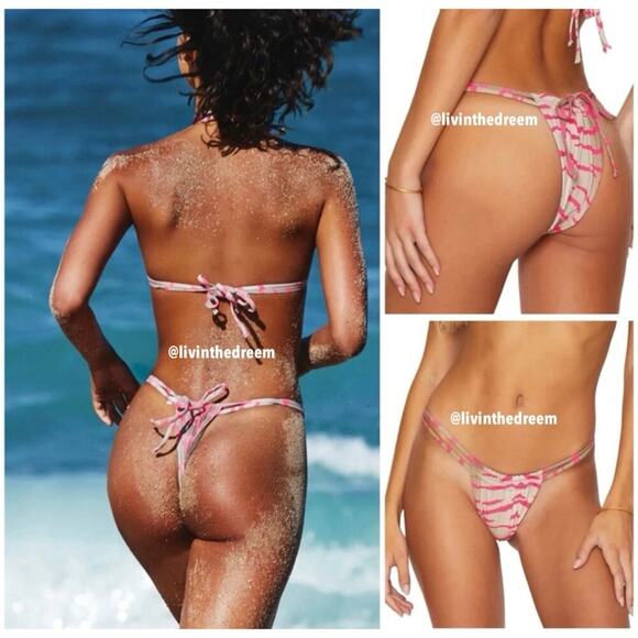 BS21 BEACH BUNNY  Indy Tango Bottom in Tiger/Tan/Popstar SZ L - Picture 1 of 15